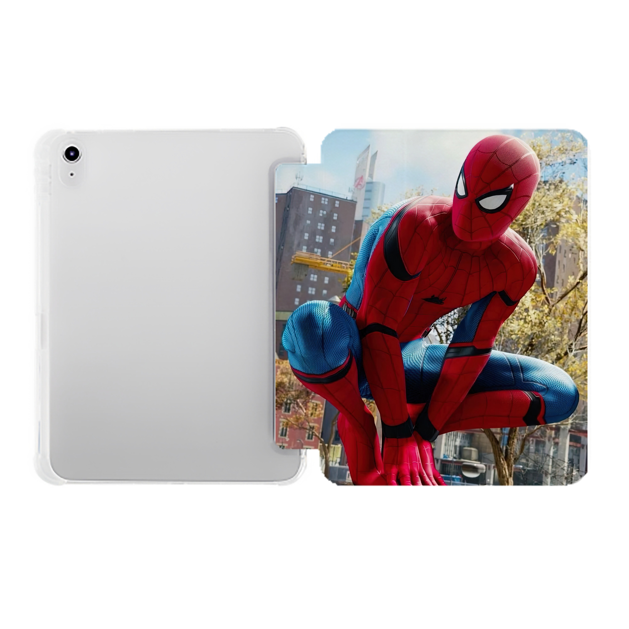 （画像用） Spider Man スパイダーマン IPad ケース ペン収納付き 三つ折りスタンド PUレザー×シリコン 対応機種9.5/10.5/10.9インチ